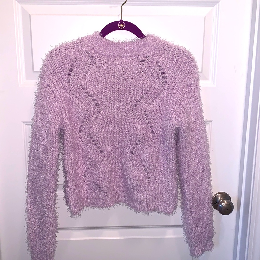 cropped lavender sweater